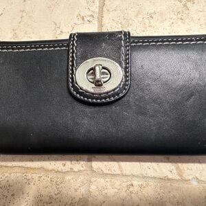 Coach black leather wallet